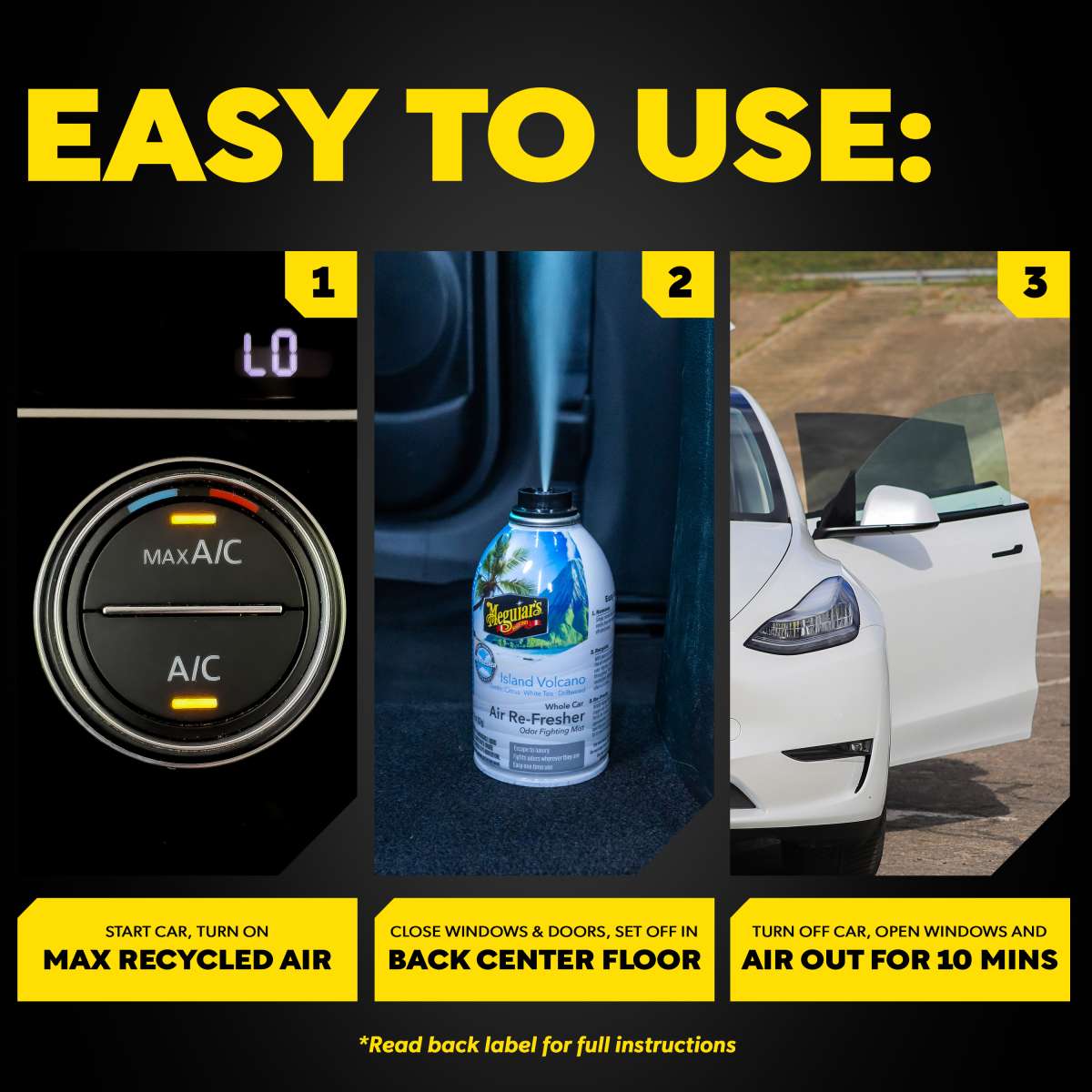  Meguiar's Whole Car Air Re-Fresher Odor Elimiator - Island Volcano